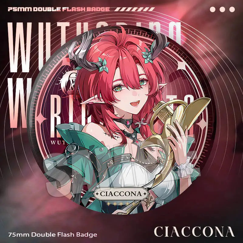 New Wuthering Waves 75MM Laser Brooch Chisa Mornye Lynae Lucilla Badge Pin Cartoon Anime Game Cosplay Jewelry Cute Gift