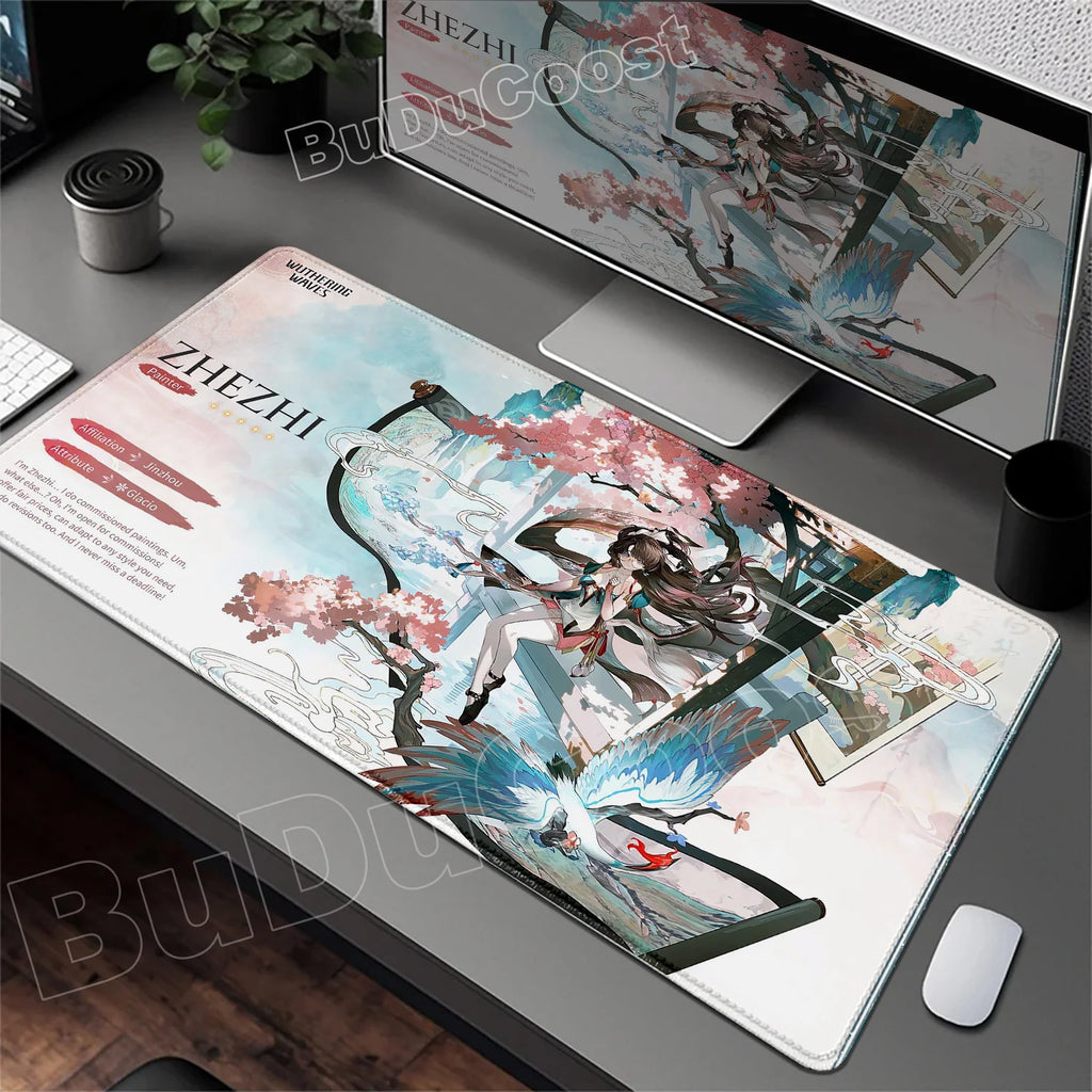 Wuthering Waves Character Illustration Mouse Pad Changli Carlotta Augusta Luno Mousepad Gaming Large Computer Non-slip Desk Mats