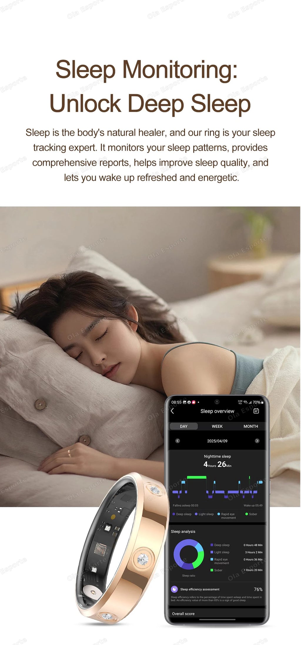 2025 Smart Ring Women Men Super narrow 6.3mm Heart Rate Health Stress measurement Monitor IP68 Waterproof Fashion Sports Rings