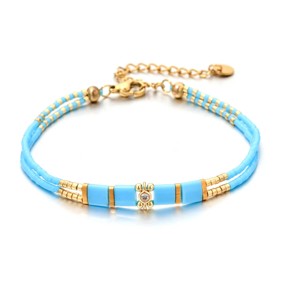 ZMZY New Miyuki Beads Design Bohemian Tila Beads Bracelet Handmade White Beads Woven Adjustable Hot Jewelry Gifts For Friend