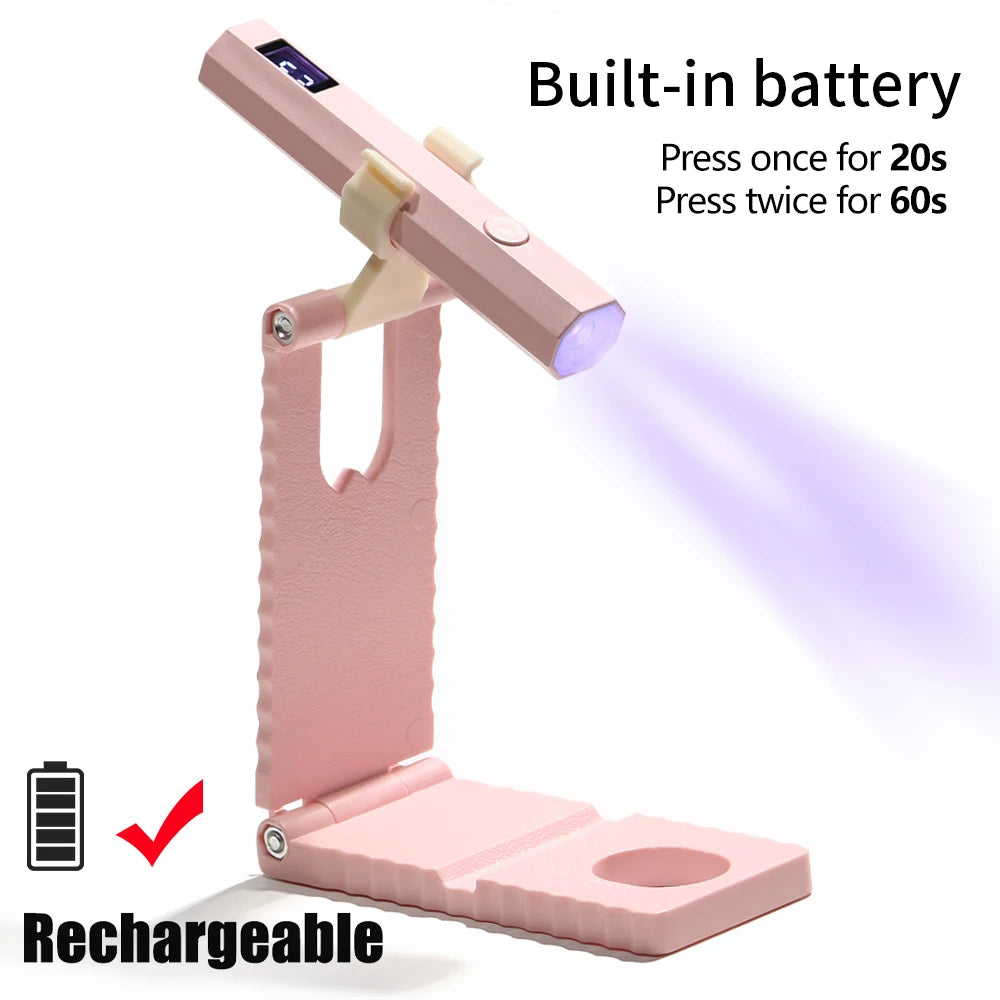 YIKOOLIN UV Light for Gel Nails Mini UV Nail Lamp Professional LED Light for Curing Gel Polish 2 Timing Modes for DIY Home Salon