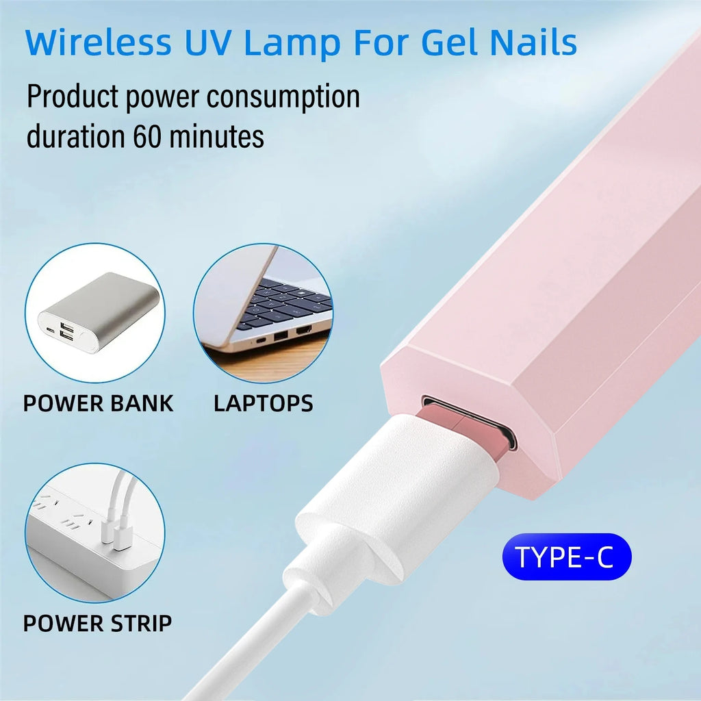 YIKOOLIN UV Light for Gel Nails Mini UV Nail Lamp Professional LED Light for Curing Gel Polish 2 Timing Modes for DIY Home Salon