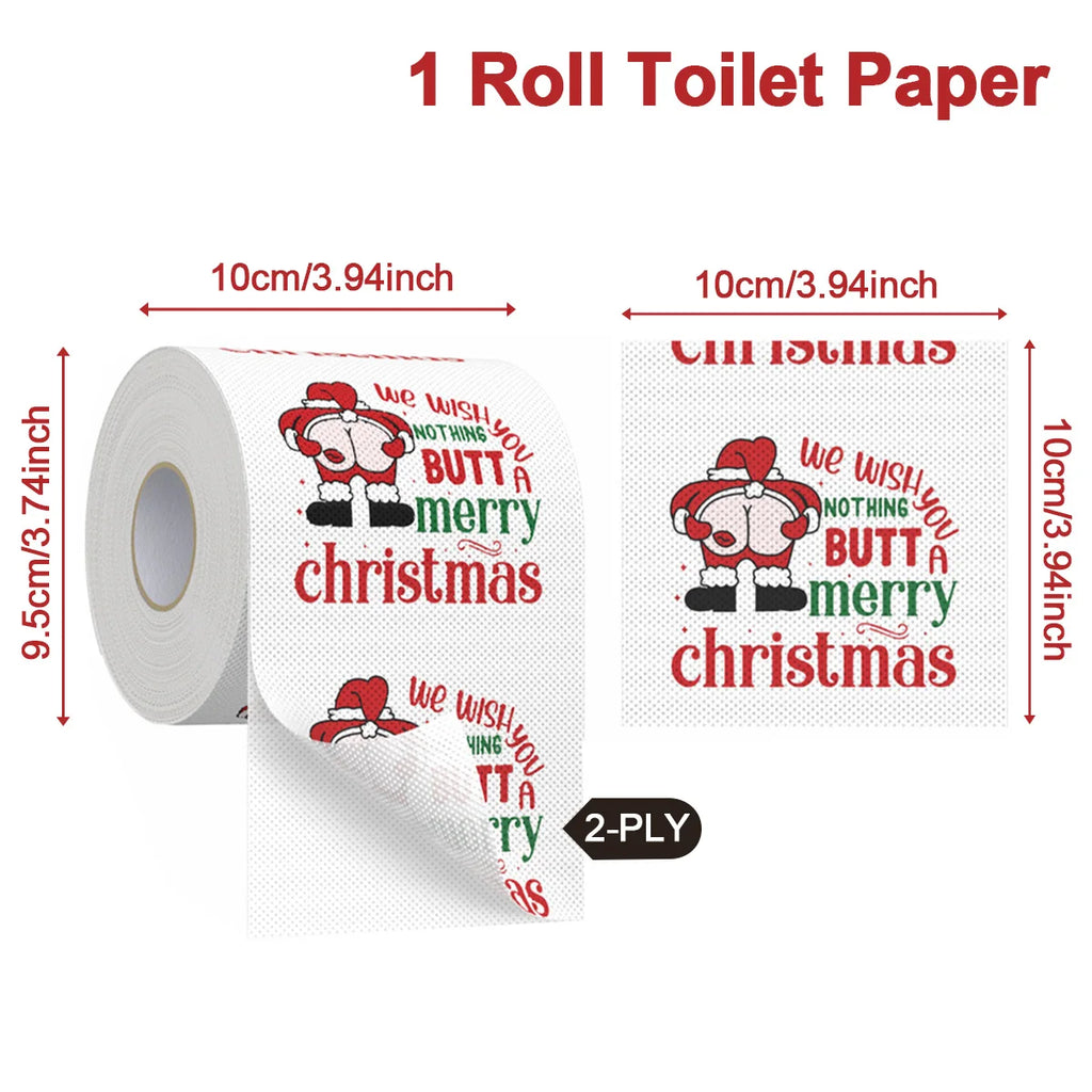 1/5pcs Happy 2026 New Year Christmas Toilet Roll Paper Xmas Tissue Roll Kitchen Home Decoration Holiday Party Supplies