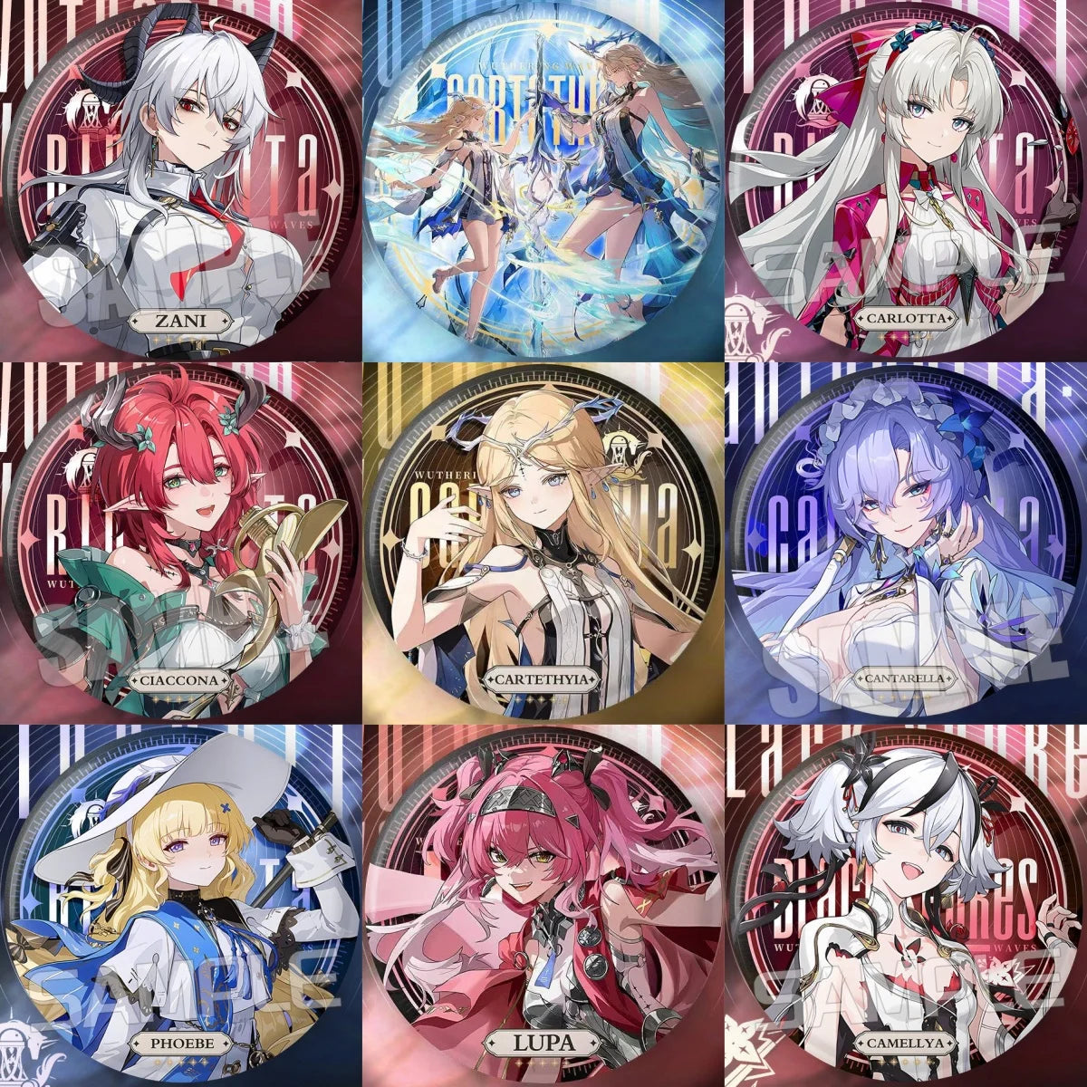 New Wuthering Waves 75MM Laser Brooch Chisa Mornye Lynae Lucilla Badge Pin Cartoon Anime Game Cosplay Jewelry Cute Gift