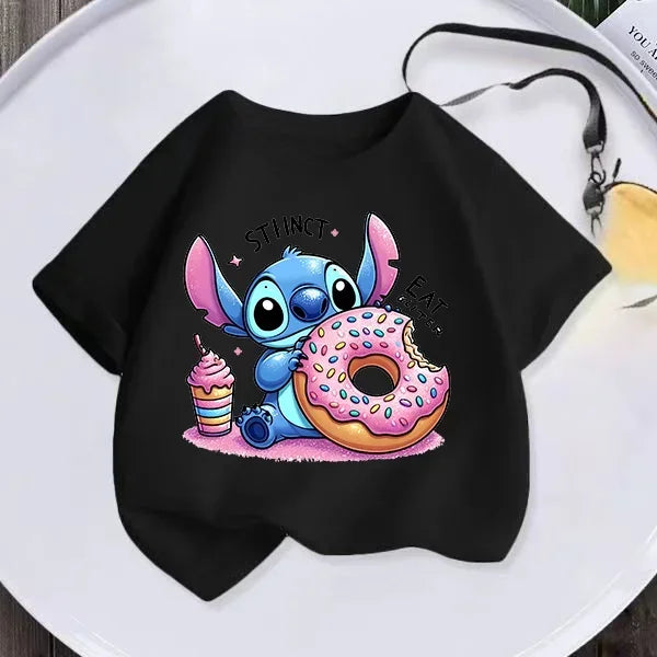 Kawaii Lilo Stitch Cartoon T Shirt Children Kids Stitch Cute Manga T-shirt Y2k Graphic Tshirt Girl Boy Top Tees Lilo and Stitch