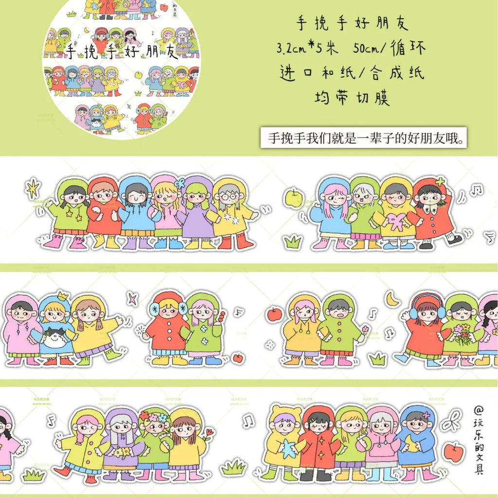 1szt/1lot Dekoracyjne taśmy klejące Zabawne artykuły papiernicze Scrapbooking DIY Papier Japońskie naklejki