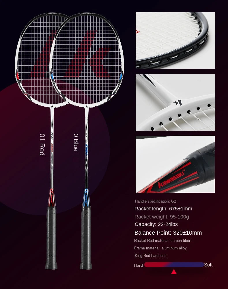 Kawasaki Badminton Racket 1U Aluminum Alloy Frame Badminton Racquet With String UP-0160 With Free Gift Shuttlecock