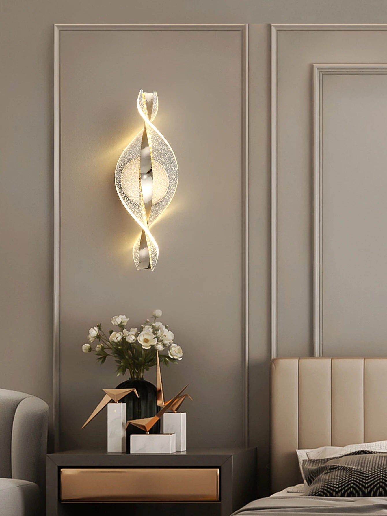 LED Modern 1PC Gold/Black Acrylic wall lamp,Lustre Hallway, Bedroom,Living  room,Bedside lamps room decor,Wall decoration items