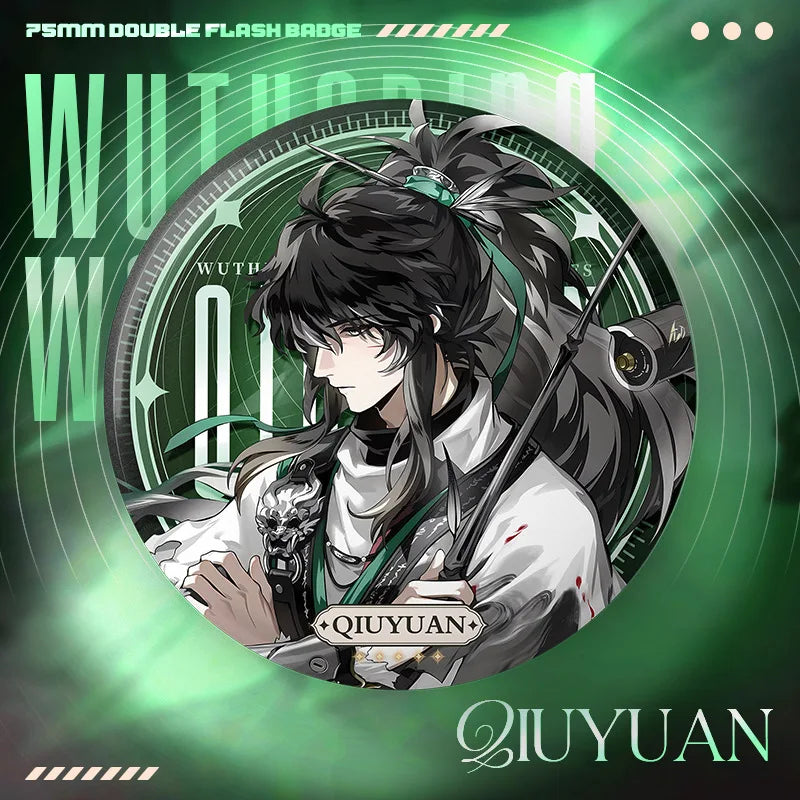 New Wuthering Waves 75MM Laser Brooch Chisa Mornye Lynae Lucilla Badge Pin Cartoon Anime Game Cosplay Jewelry Cute Gift