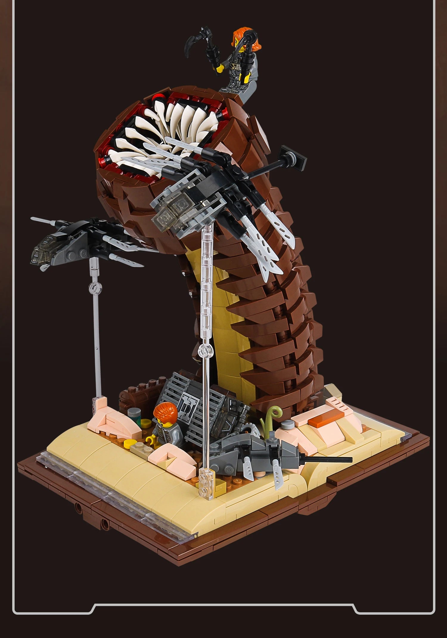 1688PCS MOC Movie Building Blocks Sci-Fi Planet Dune Sandworm Ornithopter Scene Models Assembly Bricks Toys For Children Gift