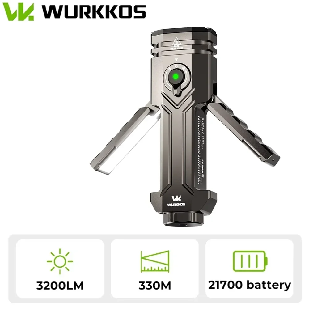 Wurkkos HD02 LED Camping Lamp Portable Outdoor Sports Fishing Hunting Hiking Searchlight with Rechargeable Battery